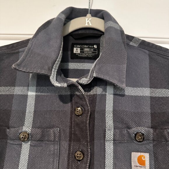 Carhartt Rugged Heavyweight Twill Flannel Plaid Shirt Jacket - Picture 4 of 6